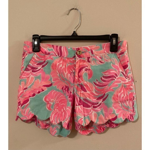 Lilly Pulitzer Buttercup Shorts in Love Bird Pattern Size 0‎ - Picture 1 of 8
